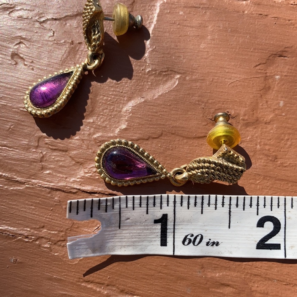 Purple dangle earrings - Picture 4 of 4